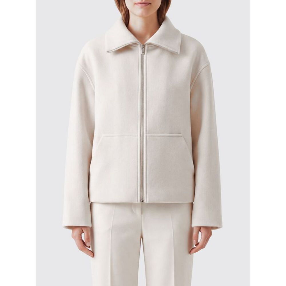 Semicouture Virgin Wool Short Coat With High Collar And Kangaroo Pocket